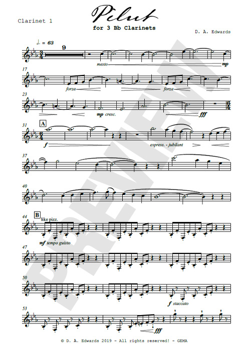 Preview-page of Clarinet 1